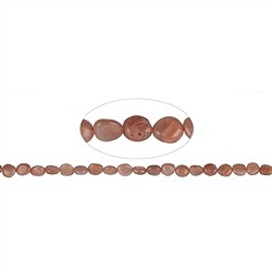 141130604229 Strand of nuggets flat, Moonstone (orange), 10-12 x 08-10mm | Marco Schreier