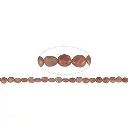 141130604229 Strand of nuggets flat, Moonstone (orange), 10-12 x 08-10mm | Marco Schreier