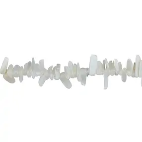 Tiras de pepitas "diente", Piedra de luna (blanca), 03-05 x 10-20mm | Marco Schreier