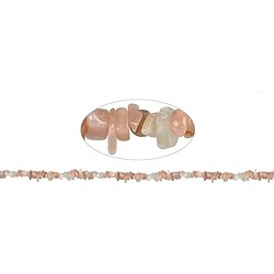 141130619320 Strand of slivers, Moonstone (multicolored), 01-03 x 03-08mm (88cm) | Marco Schreier