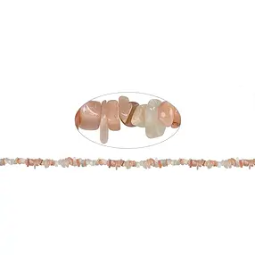 Rang de colliers éclats, pierre de lune (multicolore), 01-03 x 03-08mm (88cm) | Marco Schreier