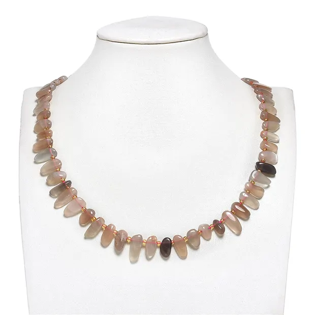 Filo di pepite "dente", Pietra di luna, 04-08 x 10-20mm (39cm) | Marco Schreier