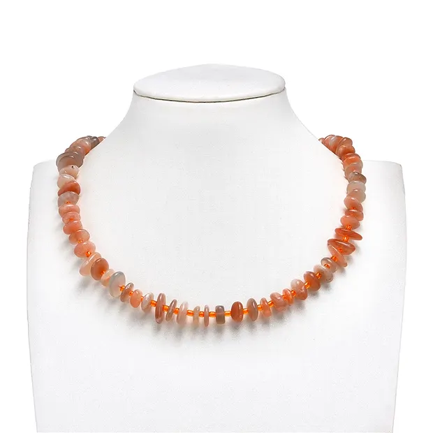 Filo di pepite piatte, Pietra di luna (arancione), 2,5-4,0 x 8-12 mm (38 cm) | Marco Schreier