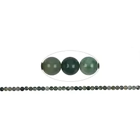 Strang Kugeln, Moosachat, 04mm | Großhändler Edelsteine, Heilsteine & Schmuck
