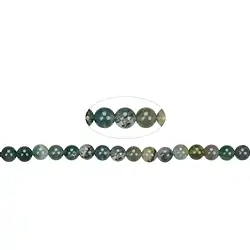 141140100520 Strang Kugeln, Moosachat, 06mm | Großhändler Edelsteine, Heilsteine & Schmuck