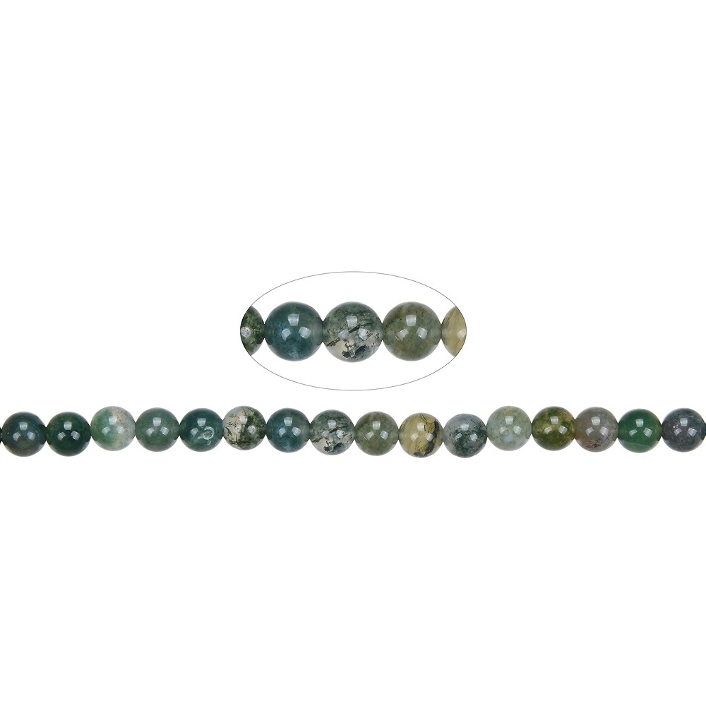 String Beads, Moss Agate, 06mm | minerals trade - gems, healing stones & jewelry