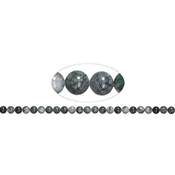 141140100720 Strang Kugeln, Moosachat, 08mm | Großhändler Edelsteine, Heilsteine & Schmuck