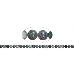 Strang Kugeln, Moosachat, 08mm | Großhändler Edelsteine, Heilsteine & Schmuck