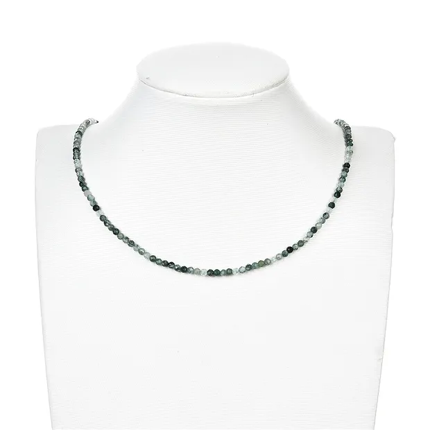 Rang de collier boules, Agate mousse, facettes, 03mm | Marco Schreier