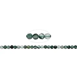 141140104820 Strang Kugeln, Moosachat, facettiert, 03mm | GH Edelsteine, Heilsteine & Schmuck