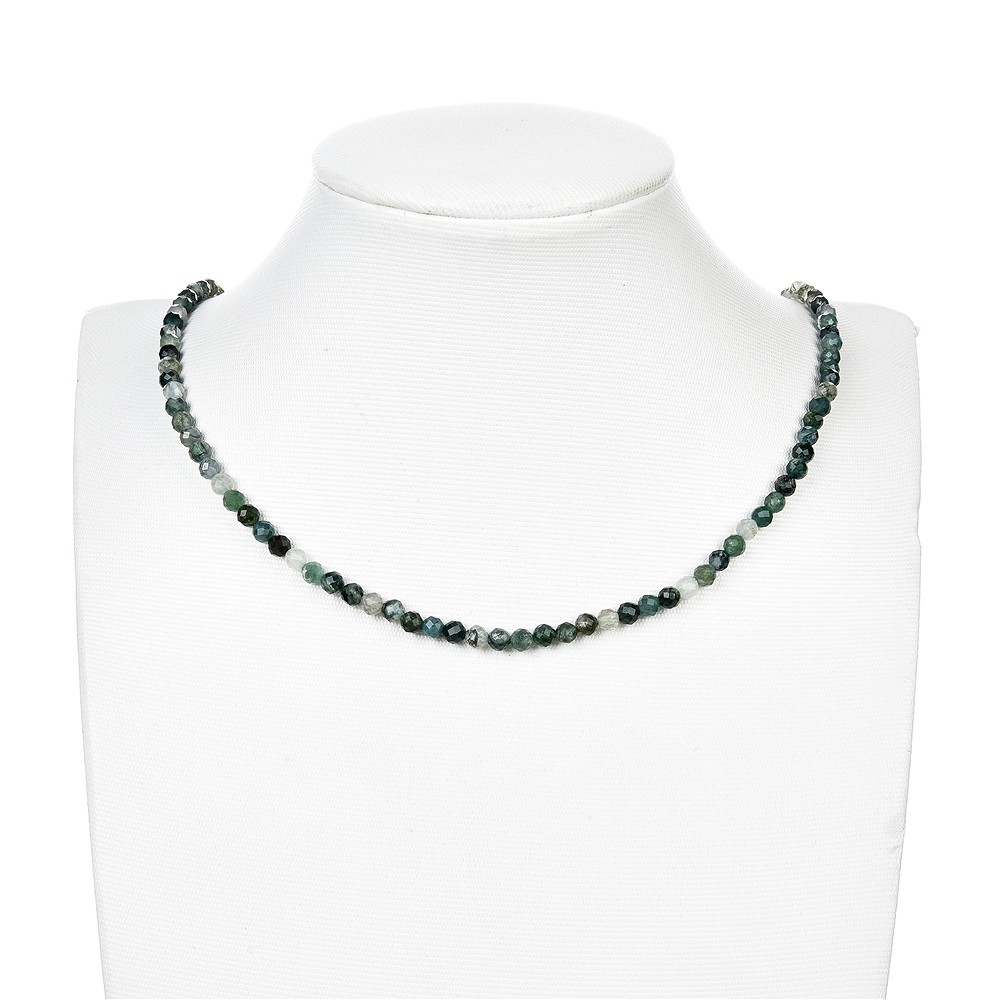 Rang de collier boules, Agate mousse, facettes, 04mm | Marco Schreier
