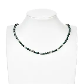 Strang Kugeln, Moosachat, facettiert, 04mm | GH Edelsteine, Heilsteine & Schmuck
