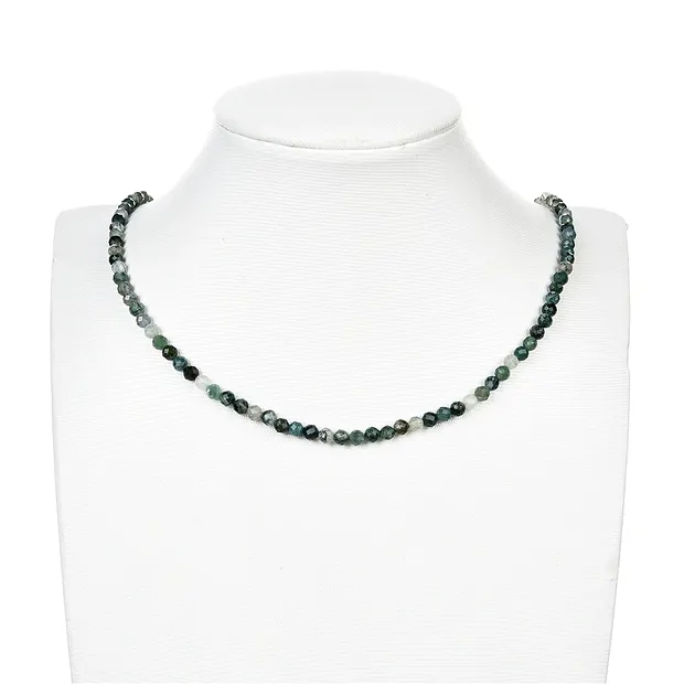 Rang de collier boules, Agate mousse, facettes, 04mm | Marco Schreier