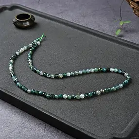 Strang Kugeln, Moosachat, facettiert, 04mm | GH Edelsteine, Heilsteine & Schmuck
