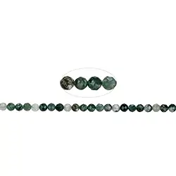 141140104920 Strang Kugeln, Moosachat, facettiert, 04mm | GH Edelsteine, Heilsteine & Schmuck