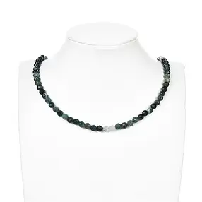 String Beads, Moss Agate, faceted, 06mm | wholesaler gems & healing stones