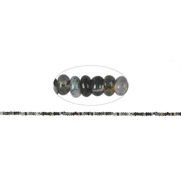 Rang de colliers Boutons, Agate mousse, 02-03 x 05mm | Marco Schreier
