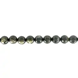 141150103020 Filo di perline, Muscovite mica (stab.), sfaccettato, 10 mm | Marco Schreier