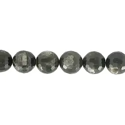141150103120 Strang Kugeln, Muskovit-Glimmer (stab.), facettiert, 12mm | Marco Schreier