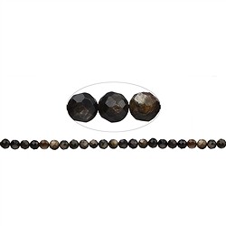 141150106320 Rang de colliers boules, mica Muscovite (stab.), &#xE0; facettes, 08mm | Marco Schreier