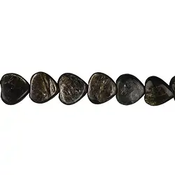 141151102620 Heart strand, Muscovite mica (stab.), 12 x 12mm | gems, healing stones & jewelry