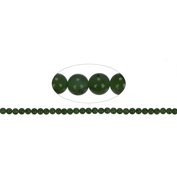 Strang Kugeln, Nephrit A grün 6mm, ca. 40cm | Edelsteine, Heilsteine & Schmuck