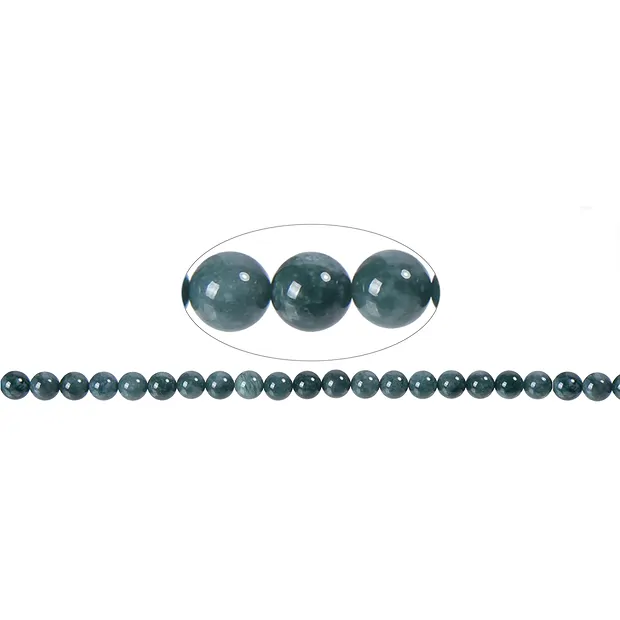 String Beads, Nephrite blue-green ("Guatemala Jade"), 06mm | Marco Schreier