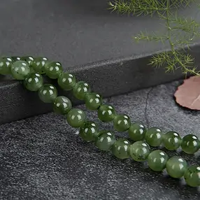String Beads, Nephrite A, 08mm (39cm) | wholesale gems, healing stones & jewelry