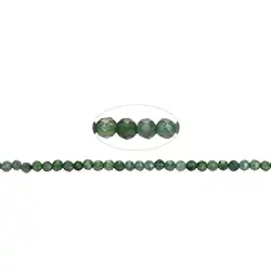 141160110620 Strang Kugeln, Nephrit, facettiert, 02mm | GH Edelsteine, Heilsteine & Schmuck