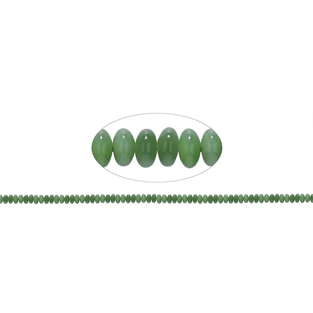 Strang Button, Nephrit Jade, 04 x 06mm | Edelsteine, Heilsteine & Schmuck-Handel