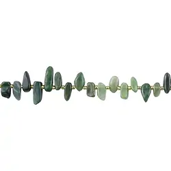 141160609820 Strand of nuggets "Tooth", Nephrite, 02-07 x 11-20mm | Marco Schreier
