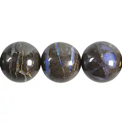 141200190005 Strang Kugeln, Boulder-Opal, 19,5 - 25mm, Unikat 005 | Marco Schreier