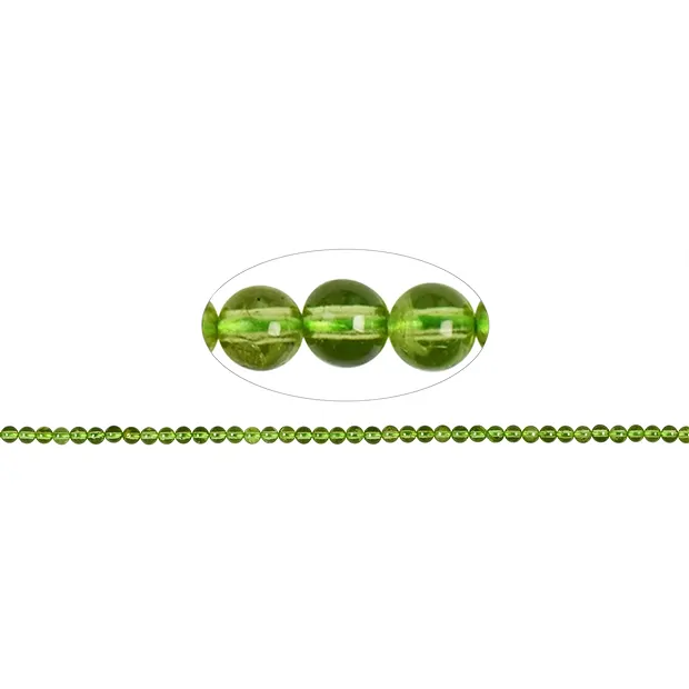 Rang de collier boules, Péridot A, 04mm | Marco Schreier