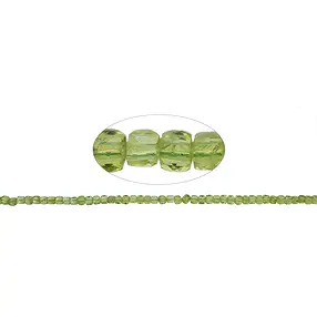 Strang Würfel, Peridot, 04mm, facettiert (39cm) | Marco Schreier