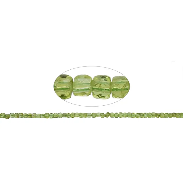 Strang Würfel, Peridot, 04mm, facettiert (39cm) | Marco Schreier