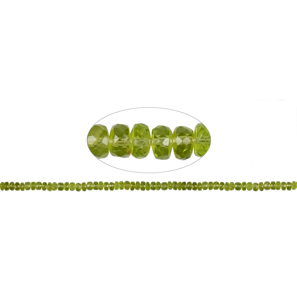 Strang Button/Scheibchen, Peridot, facettiert, 02 x 05-06mm | Marco Schreier