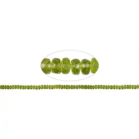 Strang Button/Scheibchen, Peridot, facettiert, 02 x 05-06mm | Marco Schreier