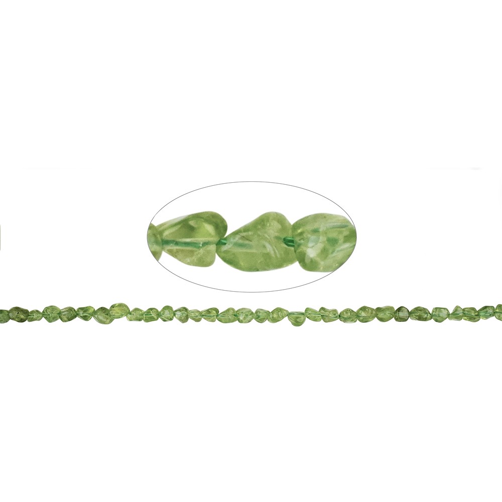 Rang de colliers Nuggets, Péridot, 07 x 06mm (39cm) | Marco Schreier