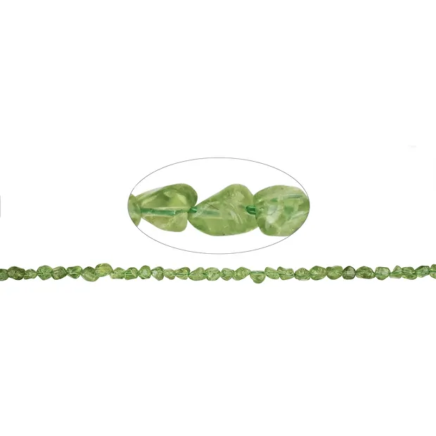 Filo di pepite, Peridoto, 07 x 06 mm (39 cm) | grossista gemme e pietre curative