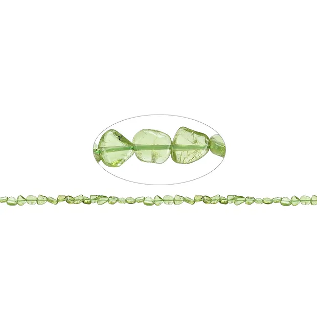 Strang Pebbles, Peridot A, 07 x 04mm | Schreier Edelsteine, Heilsteine & Schmuck
