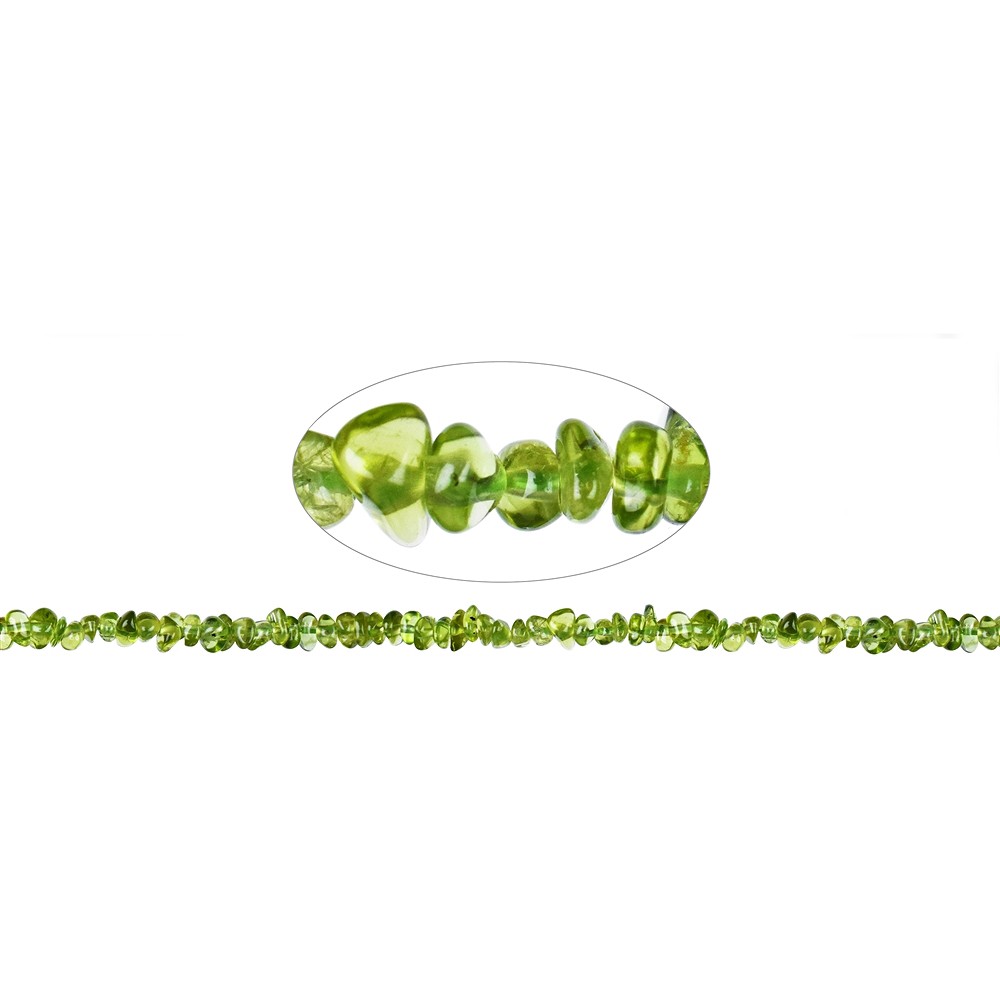 Filo di pietre burattate, Peridoto A, 05 x 08mm | Marco Schreier