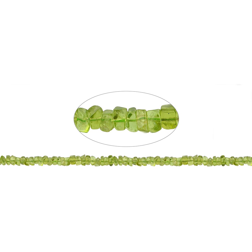 Rang de colliers éclat carré, Péridot A, 02-03 x 04-06mm | Marco Schreier