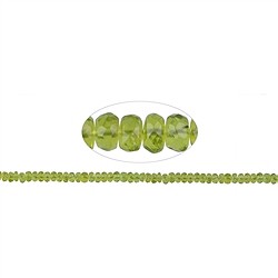 141211400022 Button strand, Peridote, faceted, 03 x 05mm | wholesaler gems & healing stones