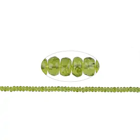 Strang Button, Peridot, facettiert, 03 x 05mm | Edelsteine, Heilsteine & Schmuck