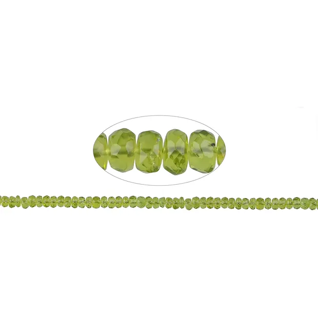 Filo di bottoni, Peridoto, sfaccettato, 03 x 05 mm | Marco Schreier