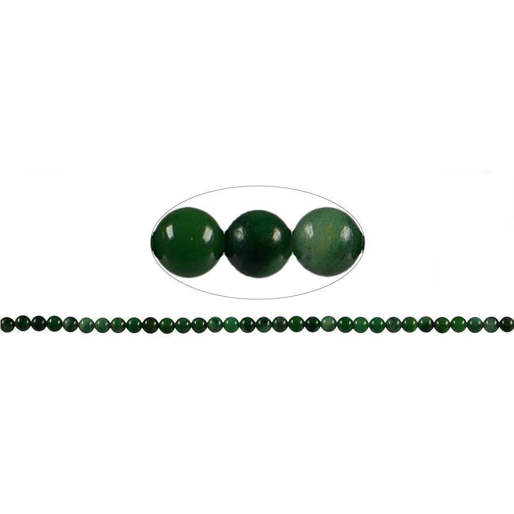 String Beads, Prase, 04mm | Schreier - wholesaler gems, healing stones & jewelry