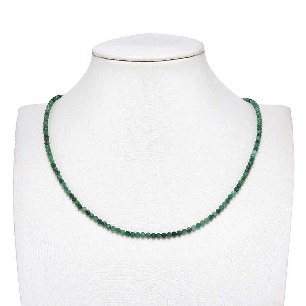 Perline a filo, Prasem, 03 mm, sfaccettate | grossista gemme e pietre curative