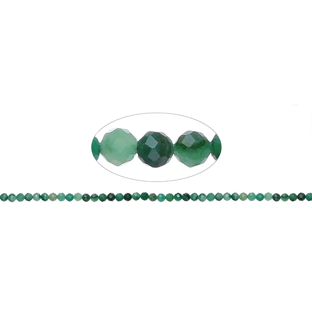 Rang de collier boules, Prasem, 03mm, à facettes | Marco Schreier
