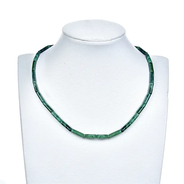 Filo cilindrico, Prasem, 13 x 04 mm | Gemme Schreier, pietre curative e gioielli