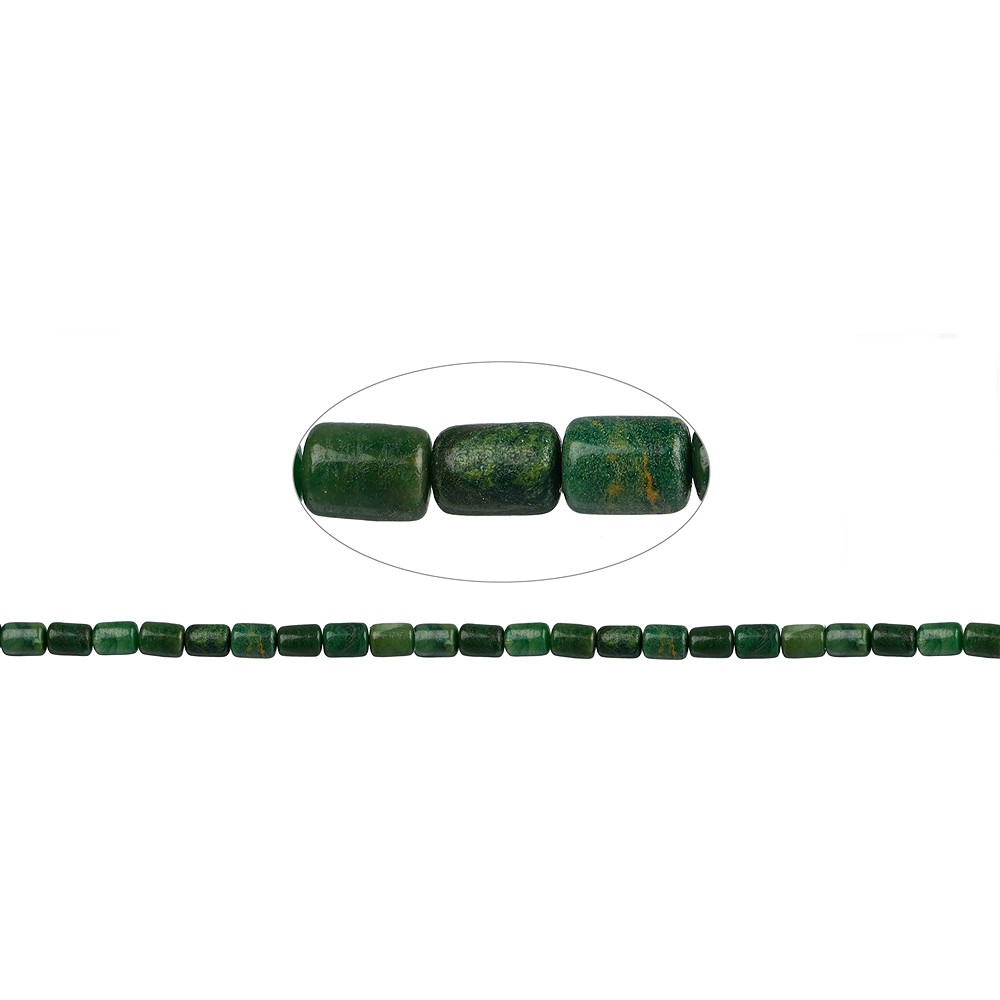 Cylinder strand, Prase, 08 x 06mm | wholesaler gems, healing stones & jewelry